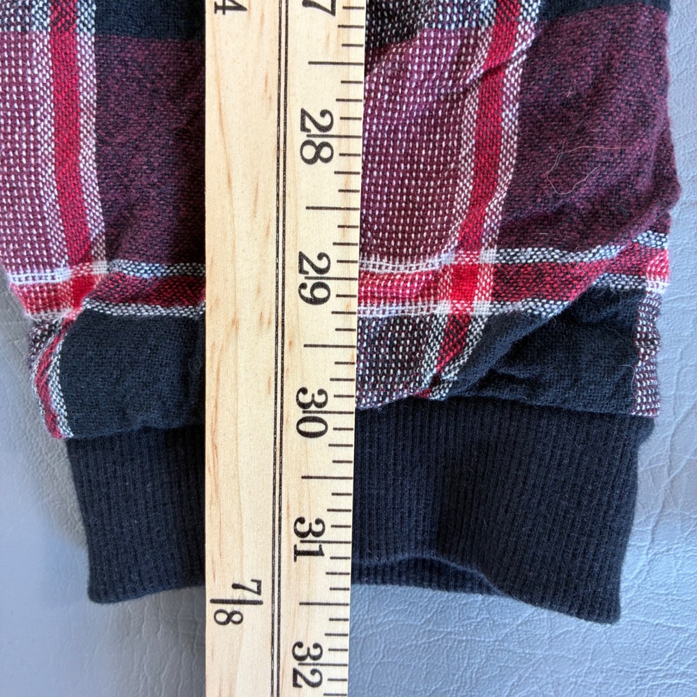 Rocawear Grit Iron Work Wear Mens Large Red Black Plaid Lined Flannel Shirt Read - Picture 14 of 14